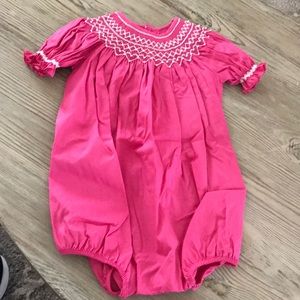 Mom&Me Pink Girls’ Smocked Bubble